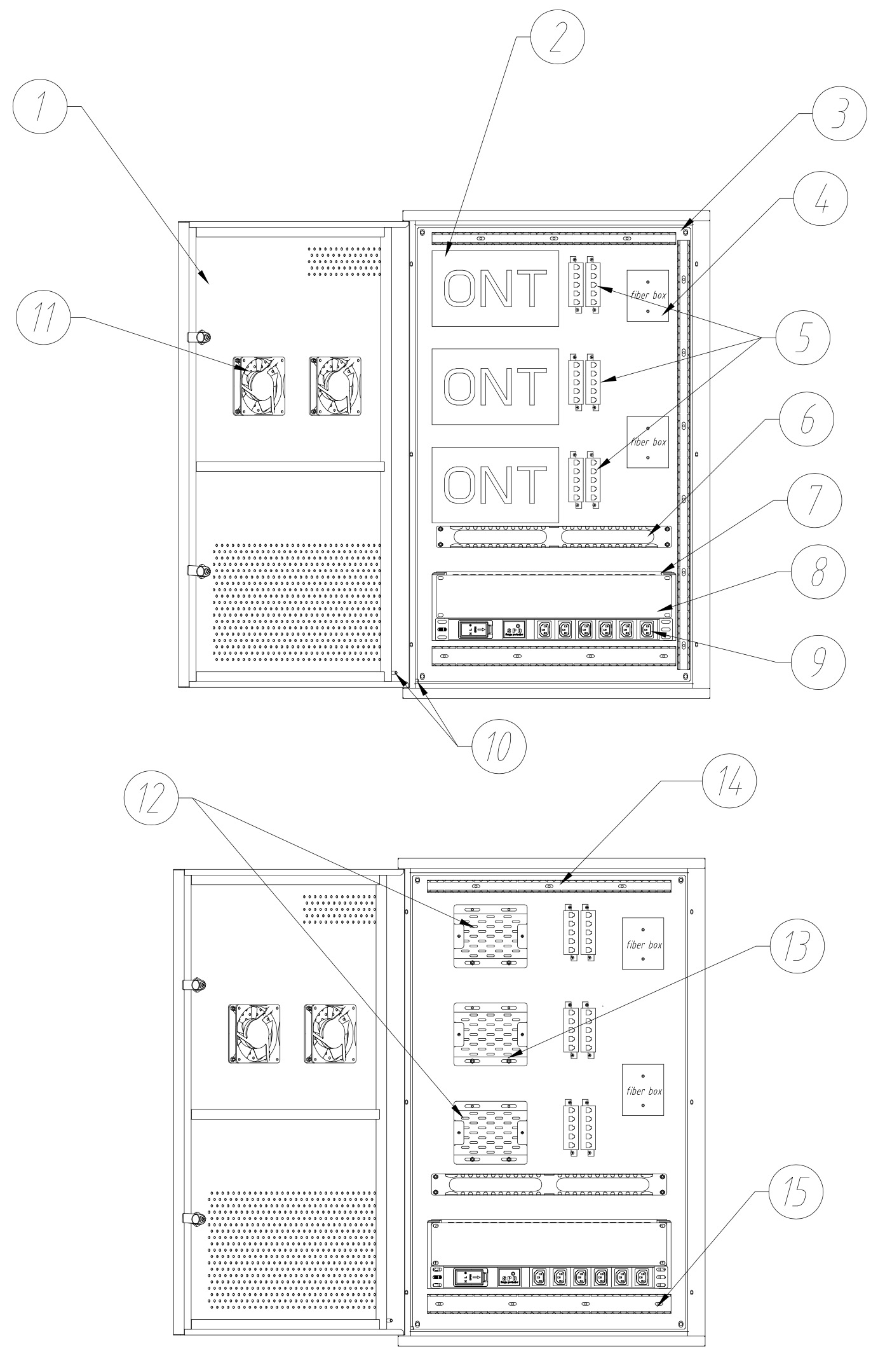 42U Network Rack Cabinet with Ventilated Panels and Cable Management ...
